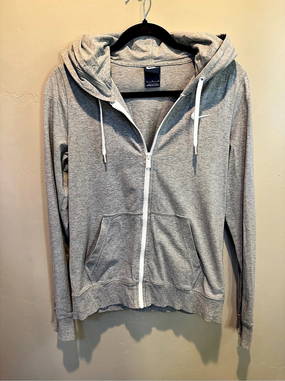 Nike Gray Zip Hoodie Size Medium - Picture 1 of 6